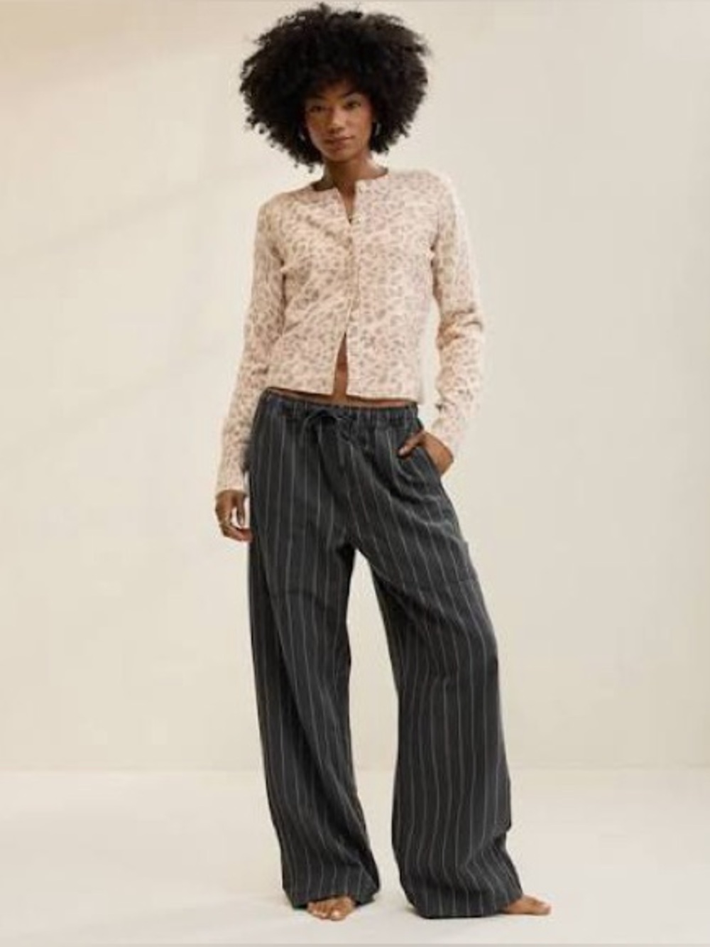 Aerie workwear pinstripe wide leg pants
